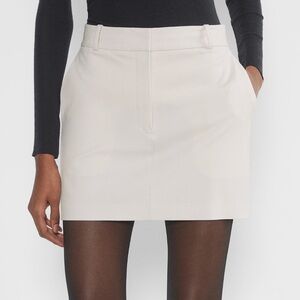 NWT Aritzia Babaton chisel mini skirt matte pearl